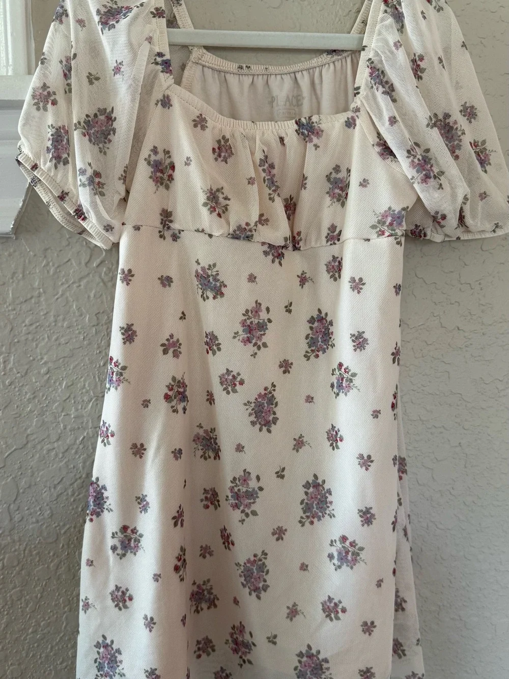 Girls Floral Puff Sleeve Dress